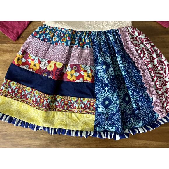 Persnickety Arabesque Bristol Dress Cream Red Blue Mixed Print Floral 12-18M - Picture 4 of 9